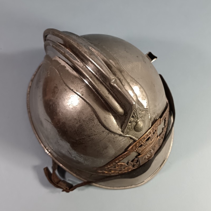 CASQUE D'OFFICIER DES SAPEURS-POMPIERS DE LA VILLE DE LE VERSOUD (ISERE) MODELE 1885 1895 COMPLET